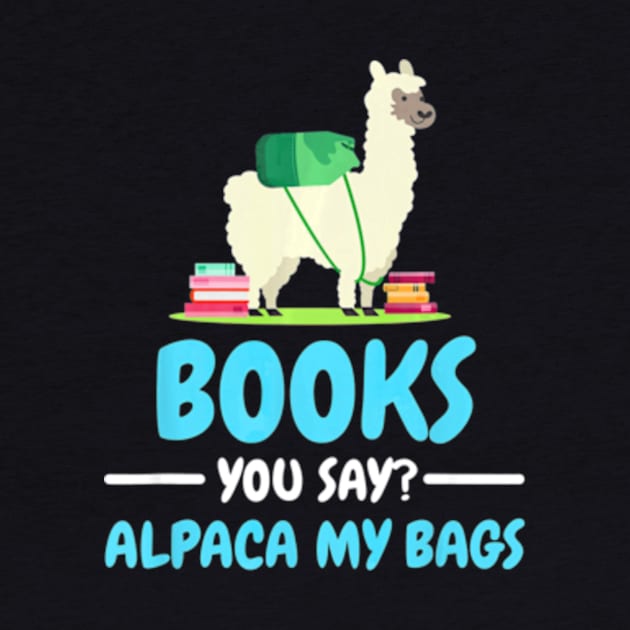 Funny Books T shirt Alpaca Llama Reading Gift for Men Women by AstridLdenOs